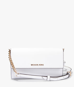 Jet set large frame crossbody in optic white