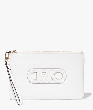 Jet set large wristlet in optic white