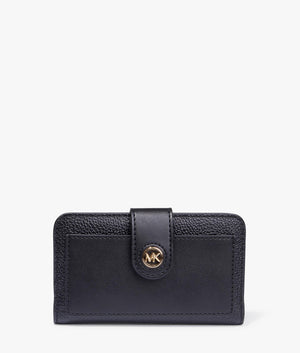 MK charm bifold wallet in black