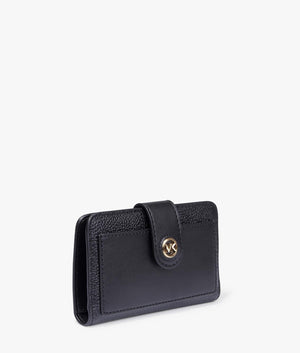 MK charm bifold wallet in black