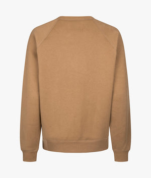 Madeline Fuzzy logo crewneck sweatshirt in chestnut & plaster