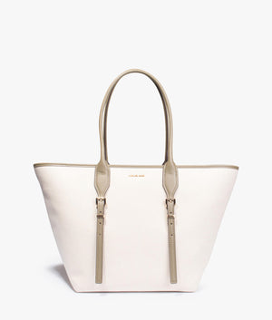 Moore canvas shopper in natural and green