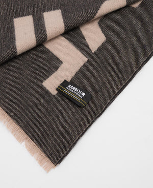 Milla logo scarf in oat and black