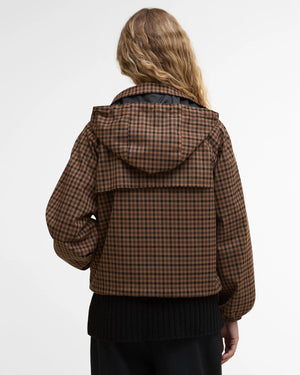 Audrey showerproof jacket in vicuna gingham check