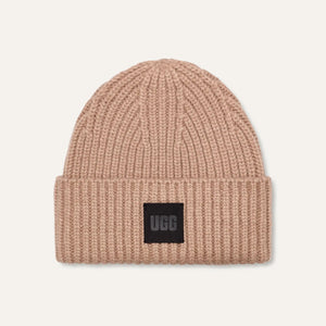 Chunky rib beanie in putty