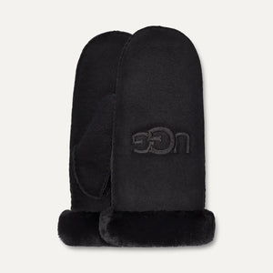 Embroidered logo mitten in black