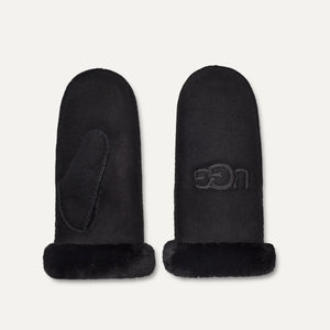 Embroidered logo mitten in black