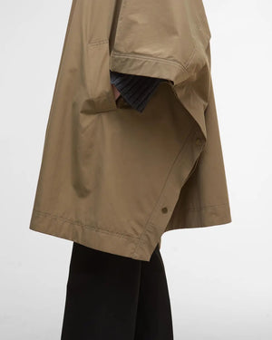 Everlee showerproof cape in military brown