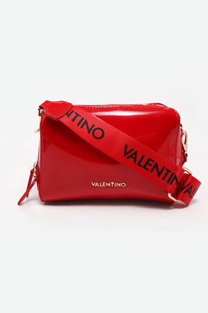 Pattie glossy camera bag in rosso