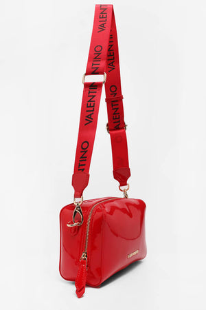 Pattie glossy camera bag in rosso