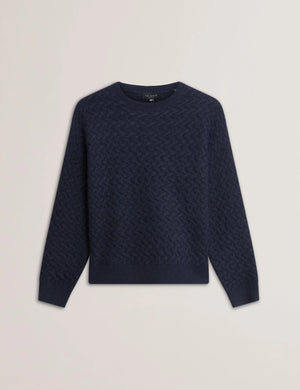 Morlea horizontal cable knit in navy