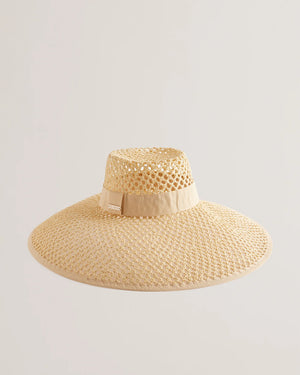 Jullisi oversized rattan hat in natural