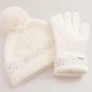 Keriis scarf and beanie set in cream