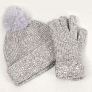 Keriis scarf and beanie set in grey