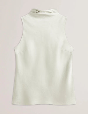 Anini cowl neck sleeveless top in light green