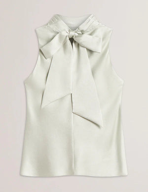 Anini cowl neck sleeveless top in light green