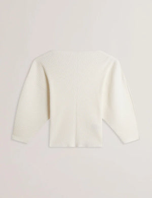 Lilabth sculptured rib sweater in ivory