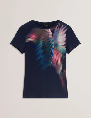 Oliaaa short sleeved graphic tee in navy