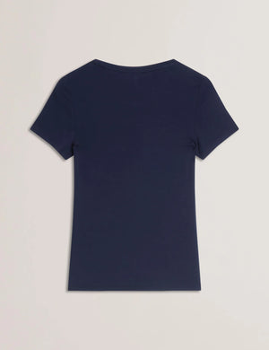Oliaaa short sleeved graphic tee in navy