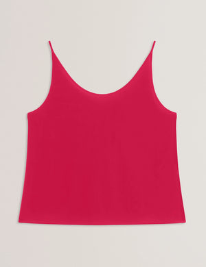 Cadasca scoop neck sleeveless top in fuchsia