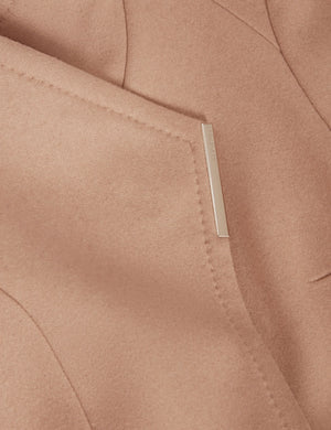 Rosess short belted wool wrap coat in camel