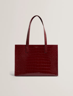 Welona croc effect shopper in wine