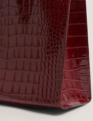 Welona croc effect shopper in wine