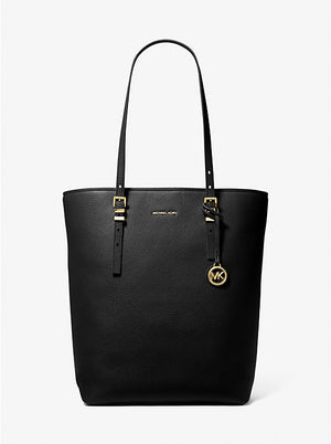 Quinn large pebbled leather tote in black