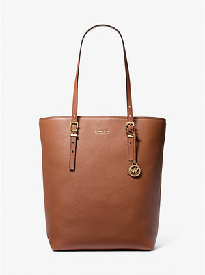 Quinn large pebbled leather tote in luggage