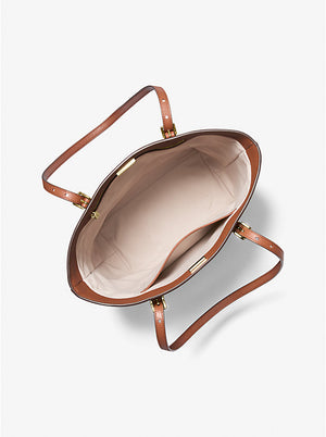 Quinn large pebbled leather tote in luggage