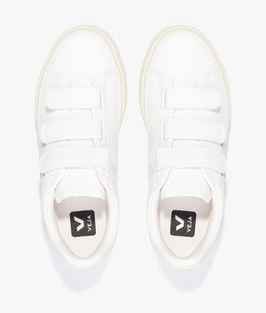 Recife logo chromefree leather trainer in white & natural