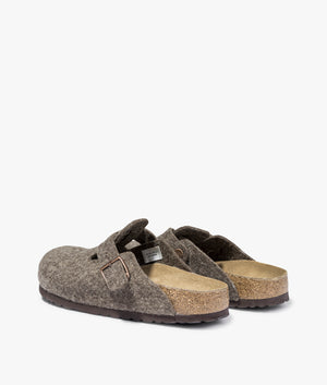 Boston wool clog in cocoa