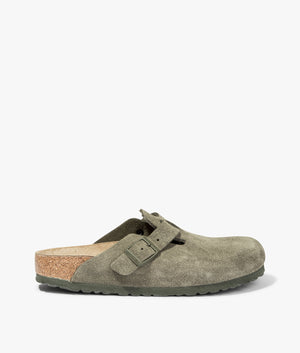 Boston suede clog in Thyme