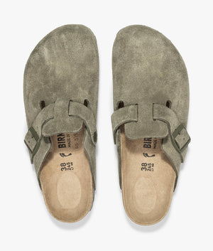 Boston suede clog in Thyme