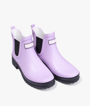 Mallow ankle wellingtons in lilac & black