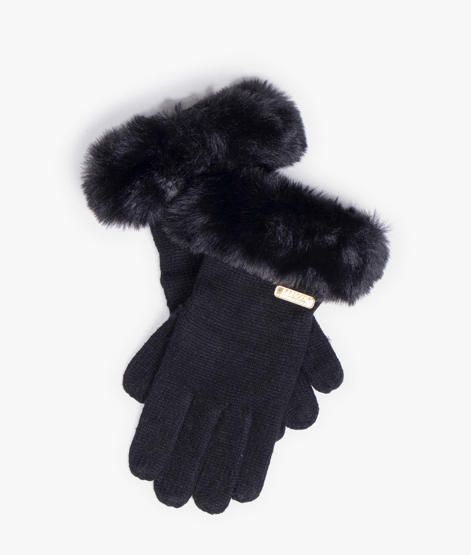 Fur Trim Black Barbour Gloves Barbour Fur Trimmed Leather Gloves