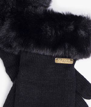 Mallory knitted gloves in black
