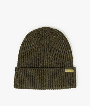 Estoril beanie and scarf set in envy olive