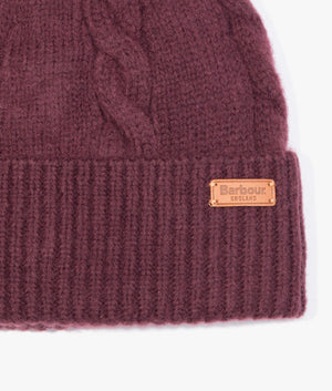 Meadow cable beanie in black cherry