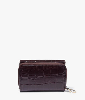 Leather french purse in black cherry