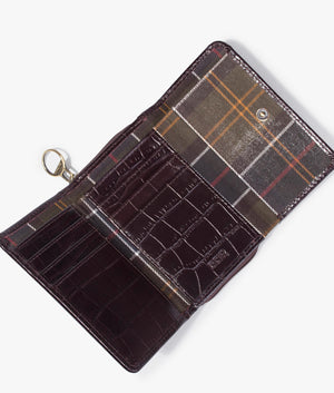Leather french purse in black cherry