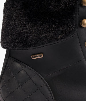 Holly lace up leather boot in black