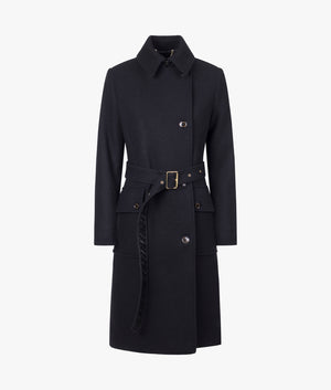 Satellite wool coat in black