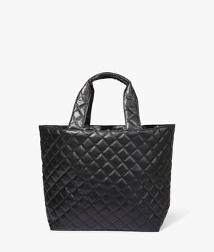 Battersea tote in black by Barbour International. EQVVS WOMEN Back Angle Shot.