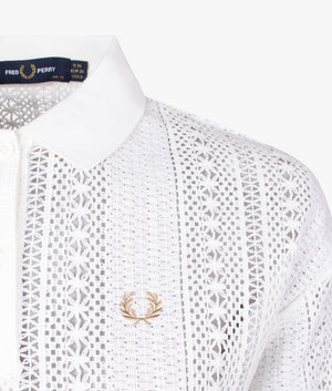 Lace polo in white