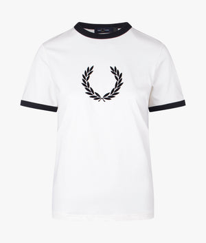 Flocked laurel wreath tee in ecru