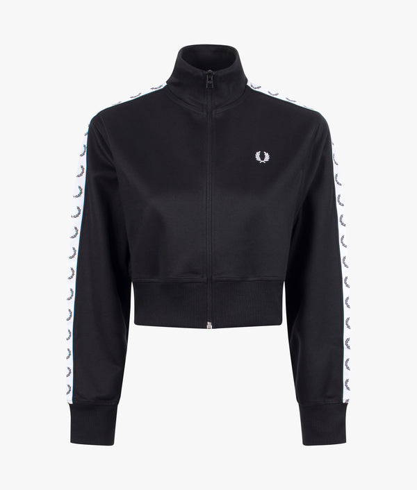 トップス FRED PERRY Cropped Taped Track Jacket Fred Perry cropped taped track jacket in black