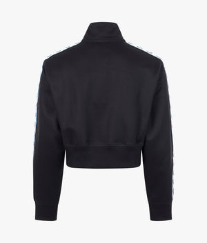 Cropped taped track jacket in black