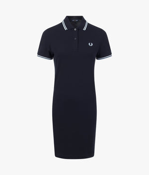 Twin tipped dress in navy & white