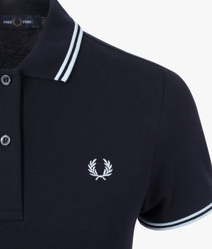 Twin tipped dress in navy & white